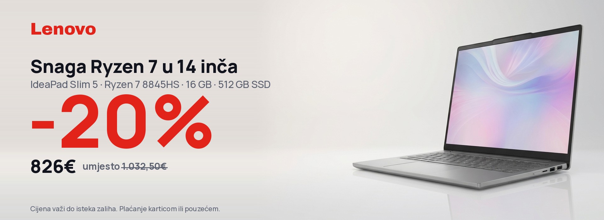 Lenovo IdeaPad Slim 5 14 Ryzen 7 826 eura