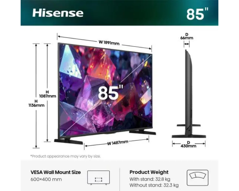 85 inča 85E7S PRO Hi-QLED 4K UHD Smart TV