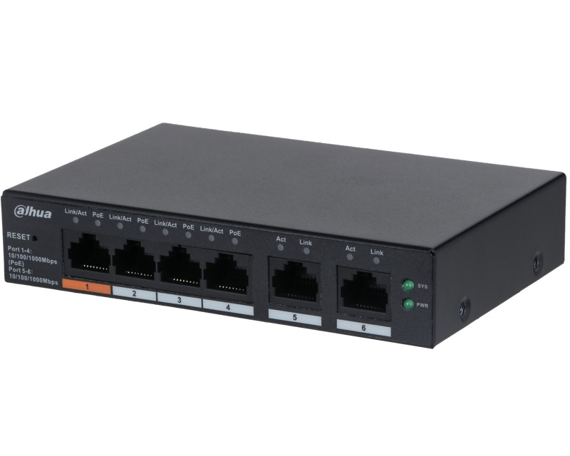 CS4006-4GT-60 6-Port Cloud Managed Desktop Gigabit Switch with 4-Port PoE