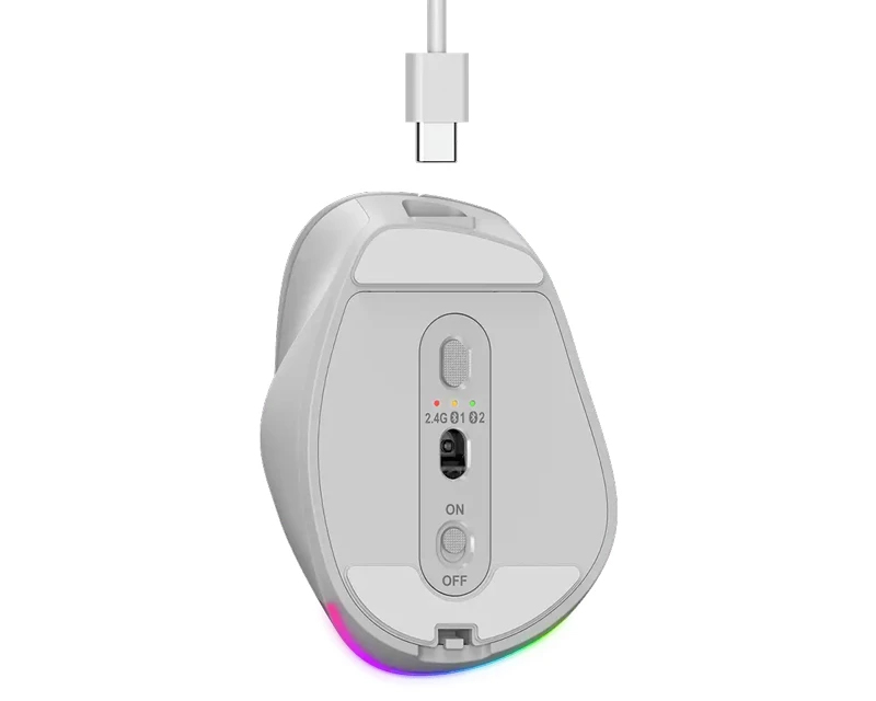 Ergo 9000S Pro Pearl White USB Bežični Pine Wood miš