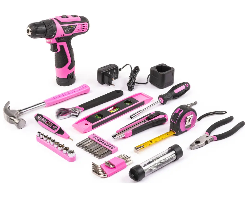 FDG 5025-58R Set ručnog alata (58 delova) sa 12V bušilicom roze