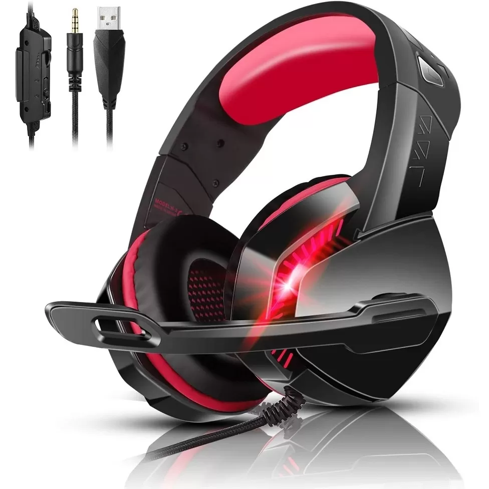 H-1 Gaming slušalice sa mikrofonom crno-crvene