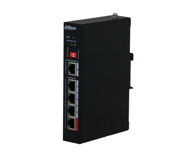 PFT1500 5-Port PoE Extender with 4-Port PoE Out and 1-Port PoE In
