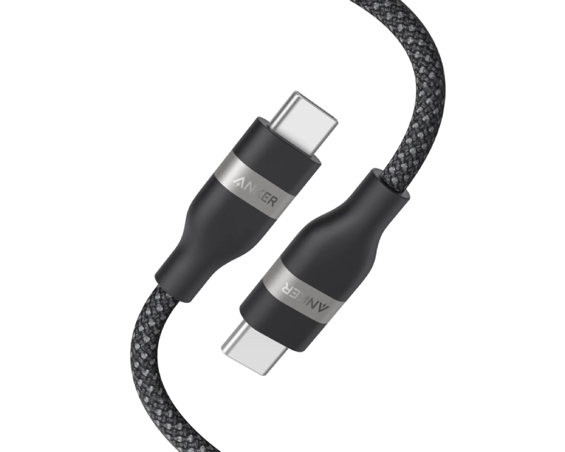 USB tip-C kabl M/M 1.8m, za Super brzo punjenje 240W/480Mbps, pleteni, crni