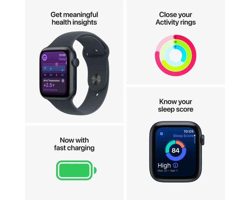 Watch SE 3 GPS  44mm Midnight Aluminium Case with Midnight Sport Band - M/L (mehq4rk/a)