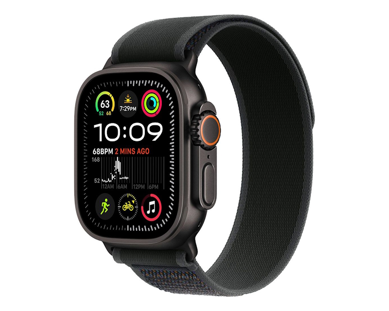 Watch Ultra2 v2 Cellular 49mm Black Titanium Case with Black Trail Loop - M/L (mx4v3se/a)