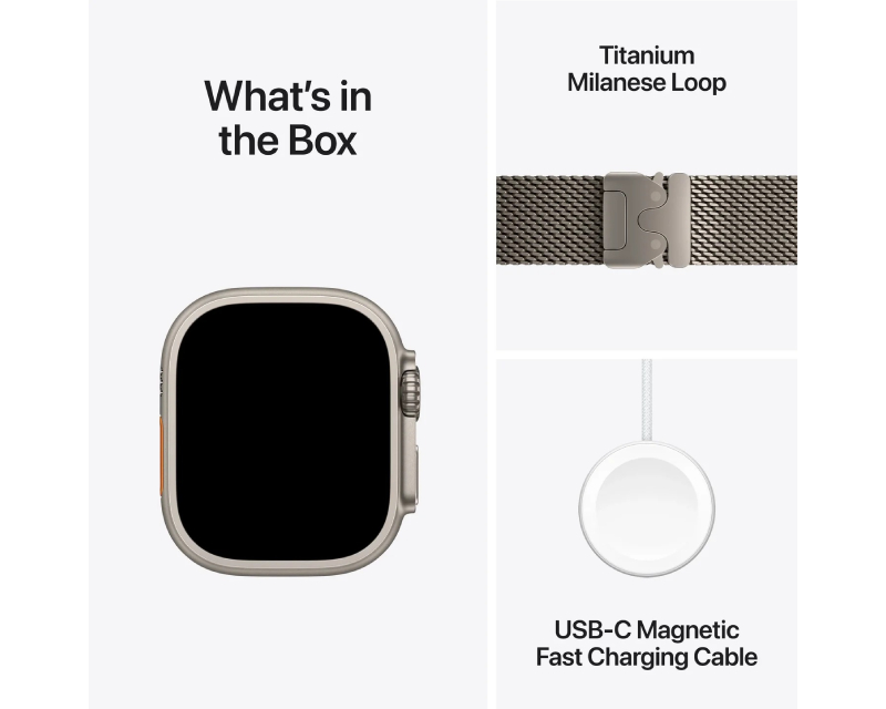 Watch Ultra2 v2 Cellular 49mm Natural Titanium Case with Natural Titanium Milanese Loop - M (mx5r3se/a)