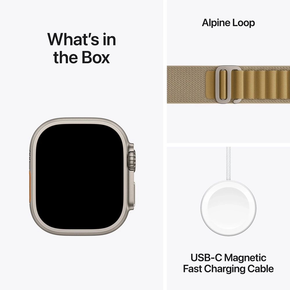 Watch Ultra2 v2 Cellular 49mm Natural Titanium Case with Tan Alpine Loop - Medium (mx4f3se/a)