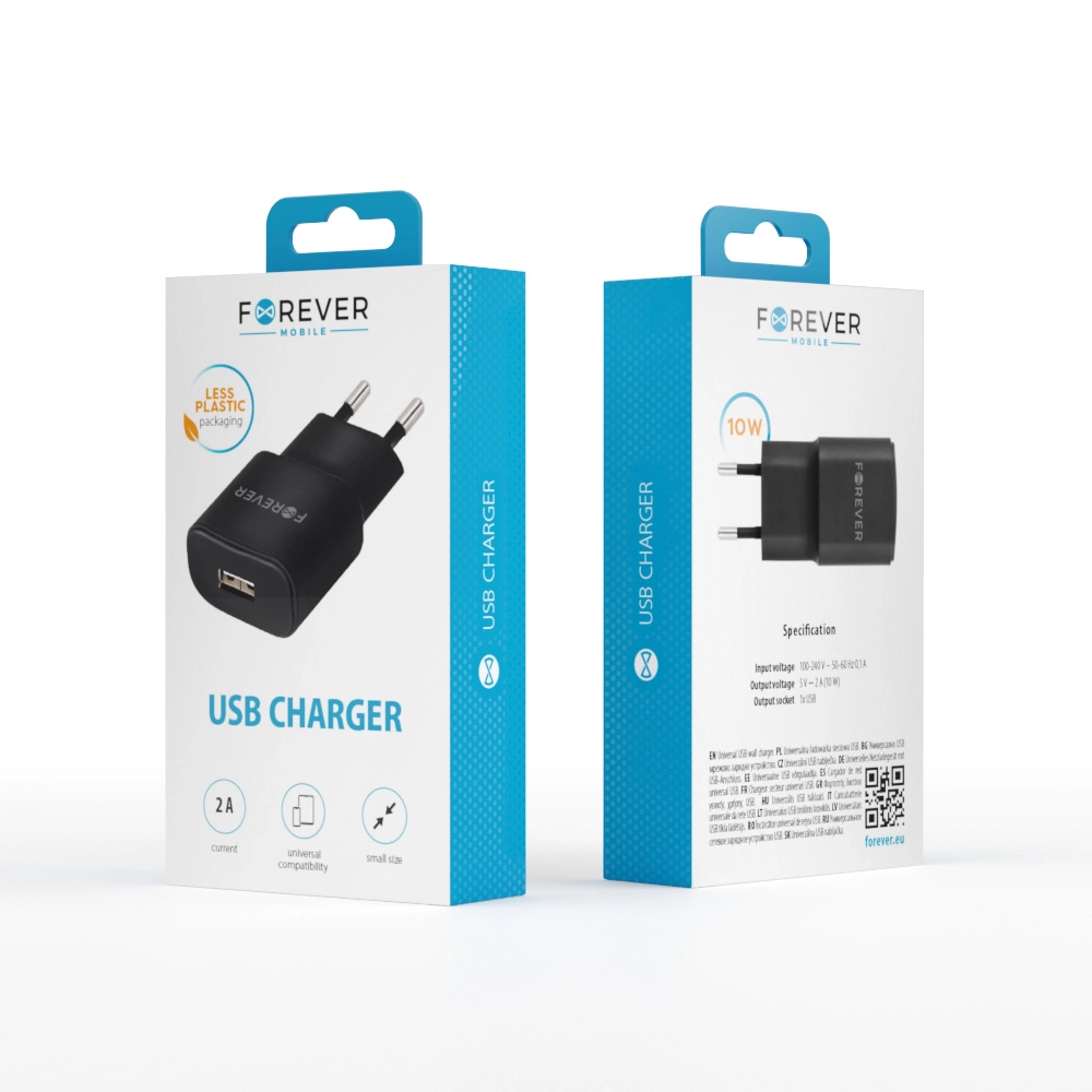 Forever TC-01 charger 1x USB 2A black