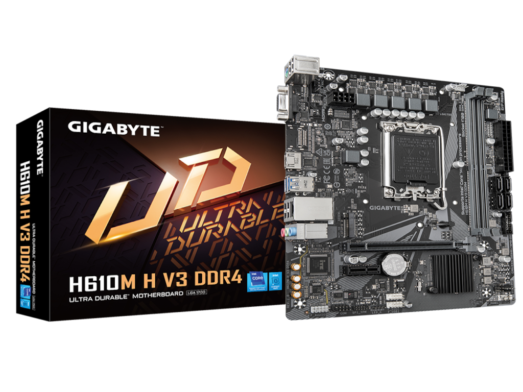GIGABYTE INTEL MB H610M H V3 DDR4, 2*DDR4 3200MHz, M.2, USB 3.2, HDMI/VGA, GbE LAN, LGA 1700
