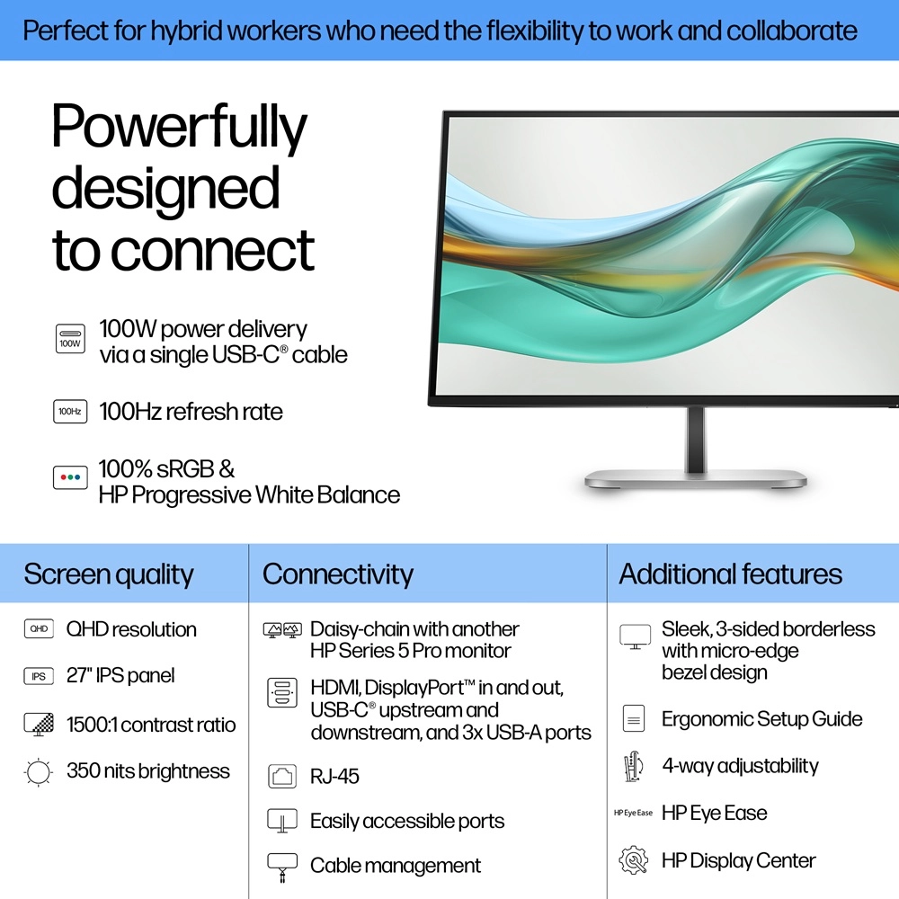 HP S5 Pro 527pu QHD USB-C MNTR EURO