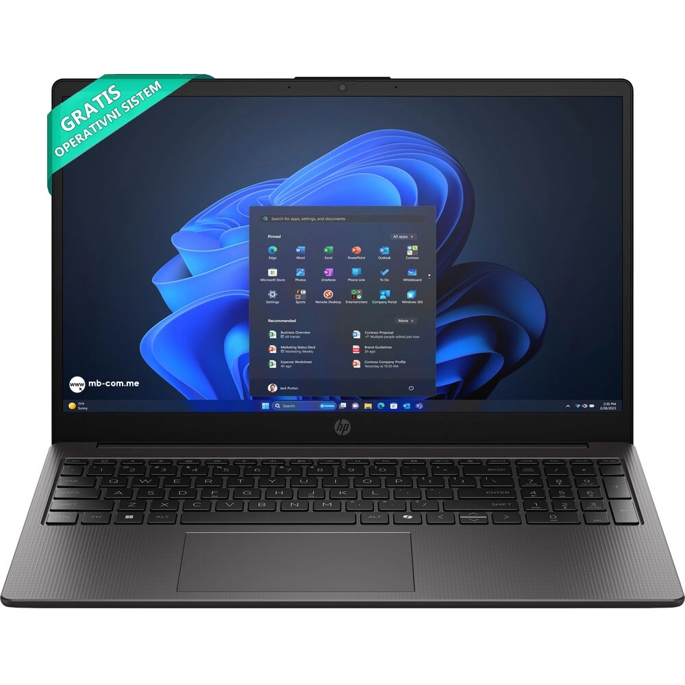 HP 250R G10 Core3 100U/512GB/8GB DDR4/15.6" FHD SVA/NoOS/Dark ash silver/Integrated/YU