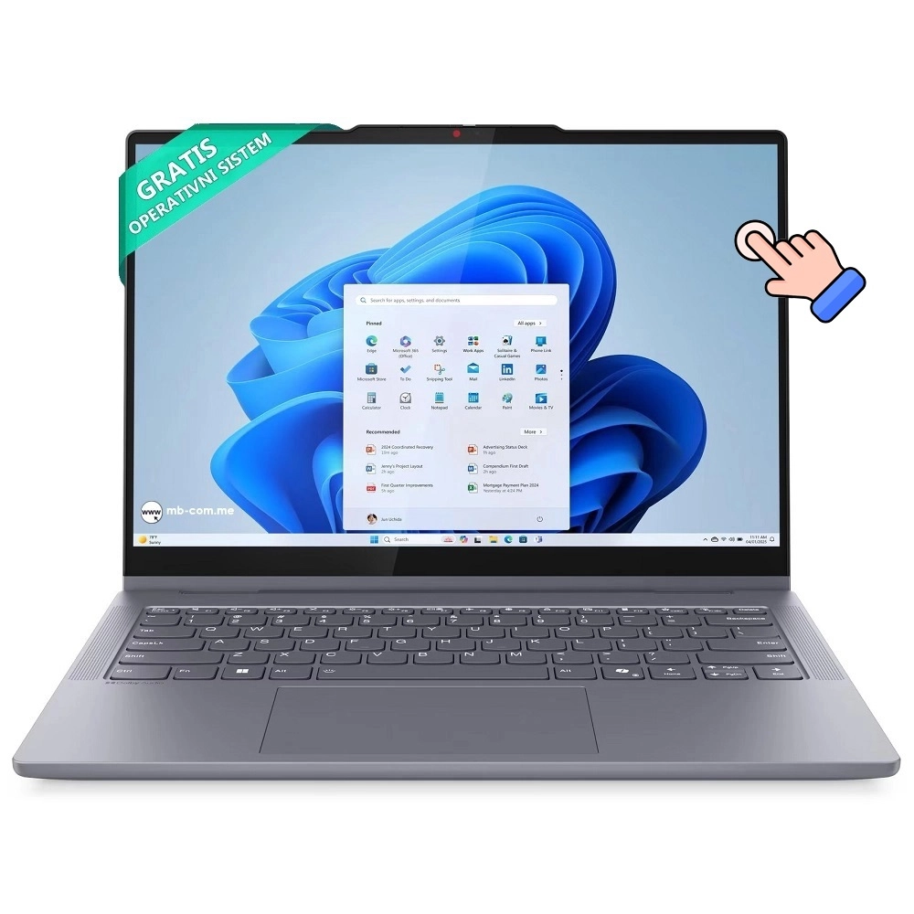 Lenovo IdeaPad 5 2-in-1 14IAL10 Ultra5 225U/512GB/16GB/14" WUXGA IPS Touch/backlit YU/Luna grey/NoOS