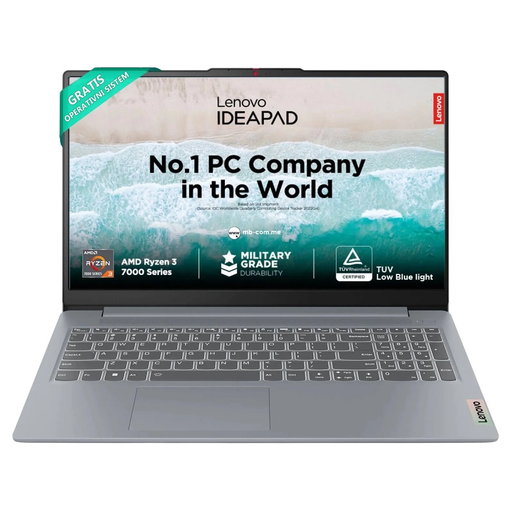 Lenovo IdeaPad Slim 3 15AMN8 Ryzen3 30/512GB/16GB/15.6" FHD/Integrated/YU/Arctic Grey/NoOS