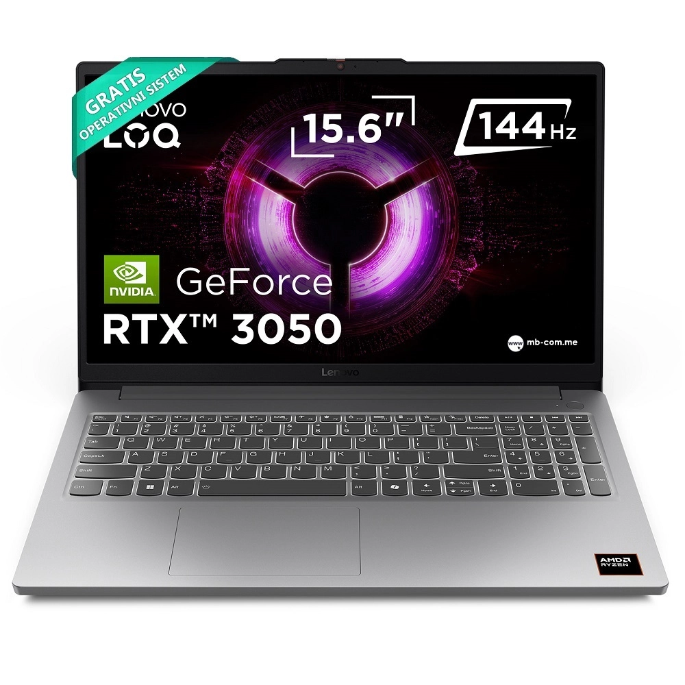 Lenovo LOQ 15ARP10E Ryzen7 170/1TB/16GB/RTX 3050 6GB/15.6" FHD IPS/Backlit YU/NoOS/Luna Grey
