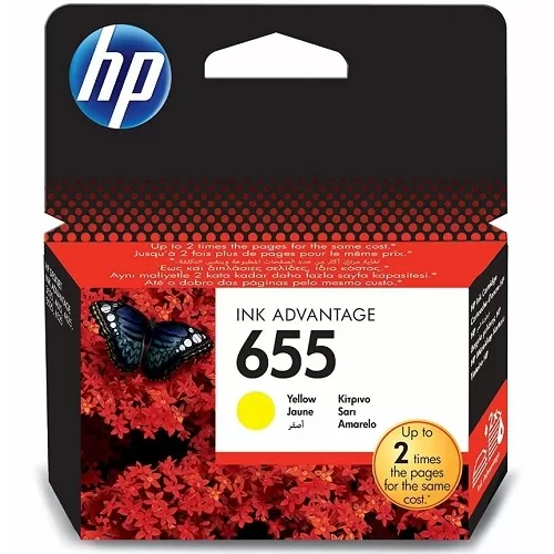HP 655 Yellow Ink Cart. HP Deskjet Ink Advantage 3525, 4615, 4625, 5525, 6525 e-All-in-One