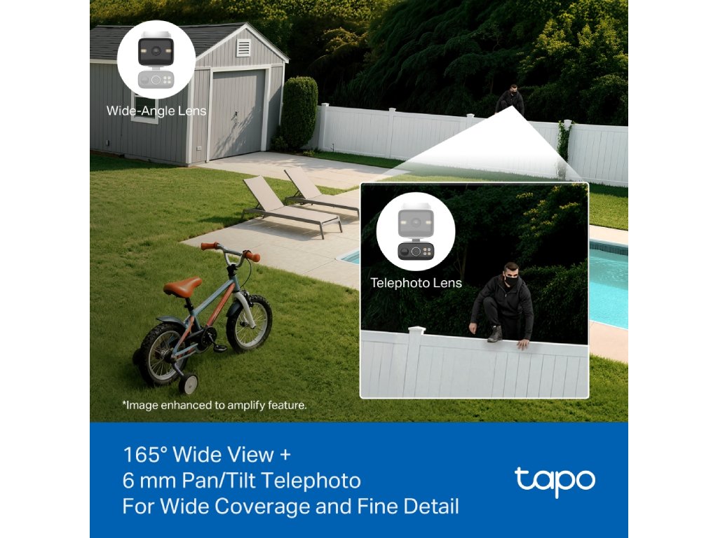 TP-LINK TAPO C645D KIT Dual 2K Solar-Powered Dual-Lens Pan/Tilt Security Camera Kit