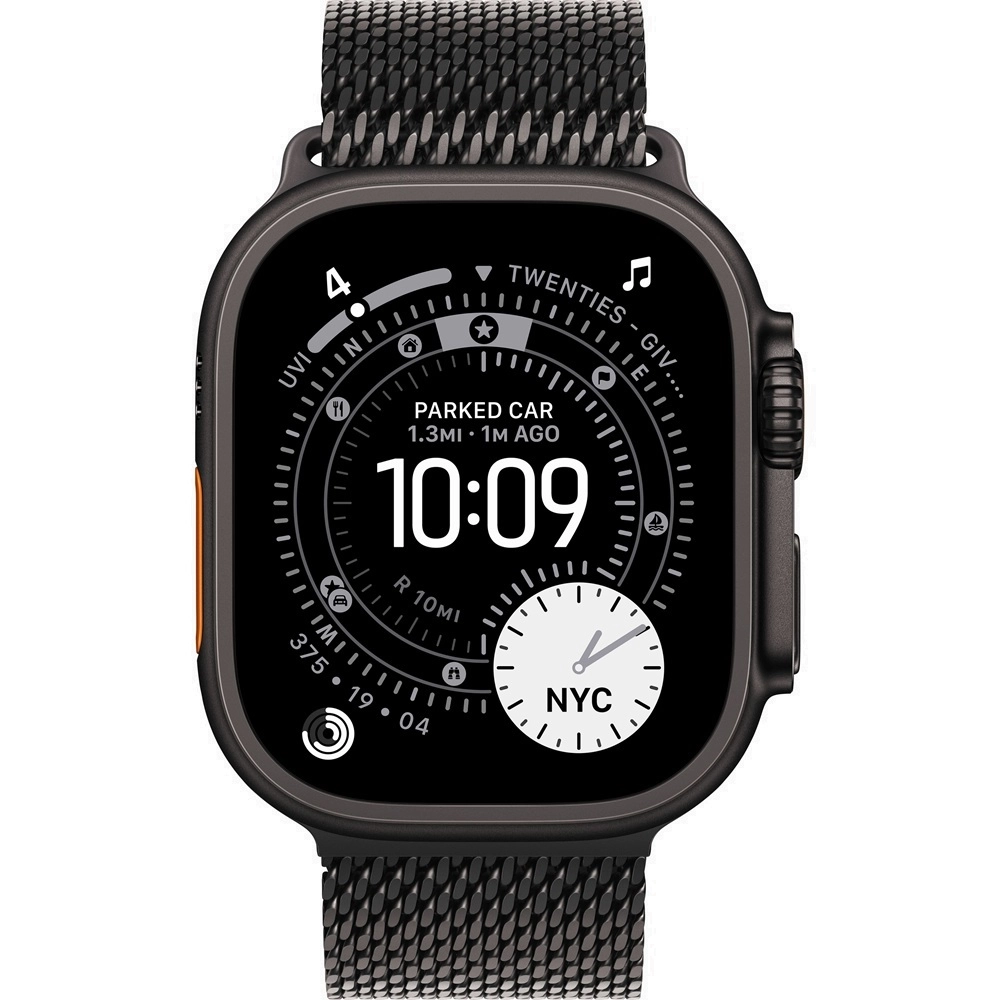 Apple Watch Ultra 3 5G 49mm Black Titanium Case with Black Titanium Milanese Loop M - Black