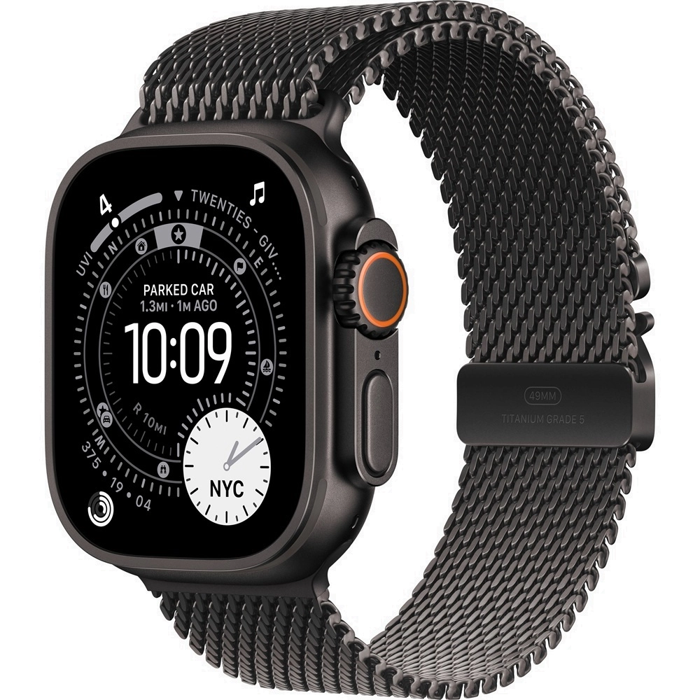 Apple Watch Ultra 3 5G 49mm Black Titanium Case with Black Titanium Milanese Loop M - Black