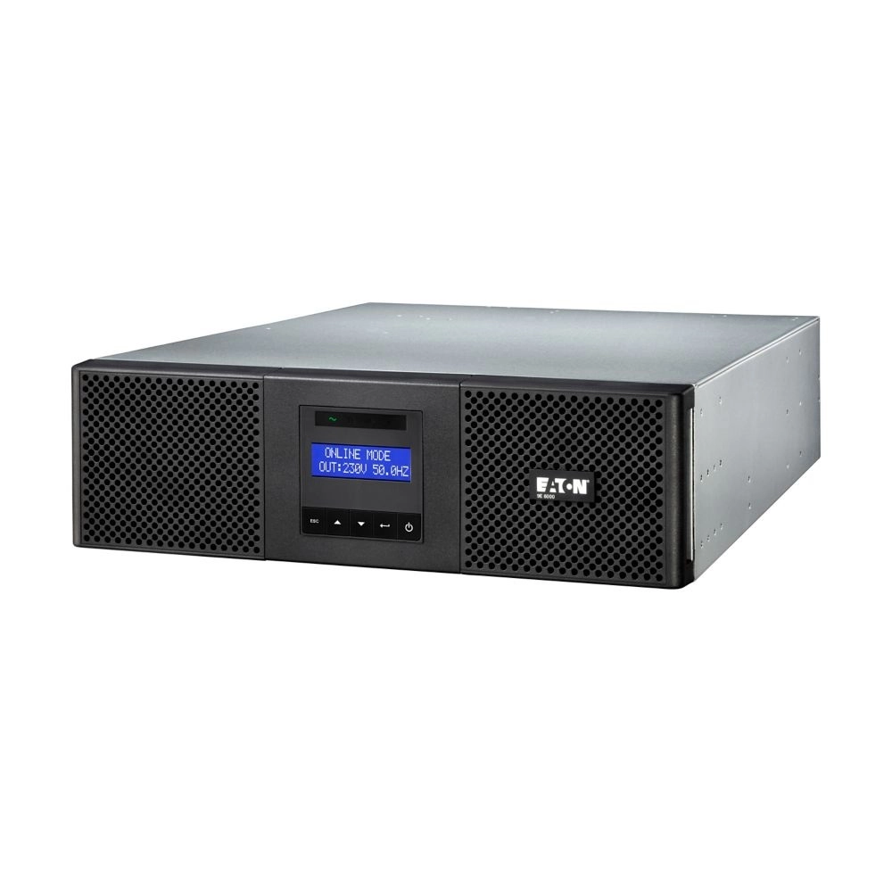 Eaton 9E UPS, 6000 VA, 5400 W, Input: Hardwired, Outputs:(8)C13,(2)C19,Rack,3U, Online/Double-conv
