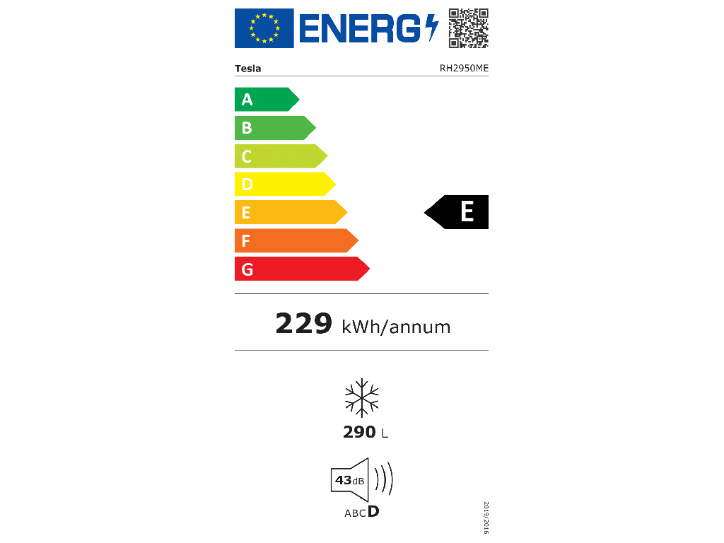 Tesla RH2950ME horizontalni zamrzivač, neto 290l, elektronska kontrola, ŠxDxV:1115x670x845
